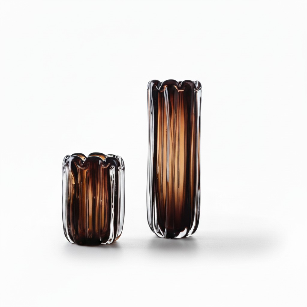 Milano Glass Vase Small Brown