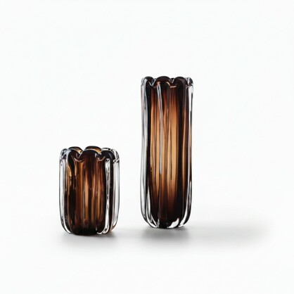 Milano Glass Vase Large Brown