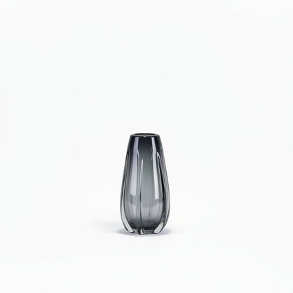 Milano Glass Bottled Vase Small Grey