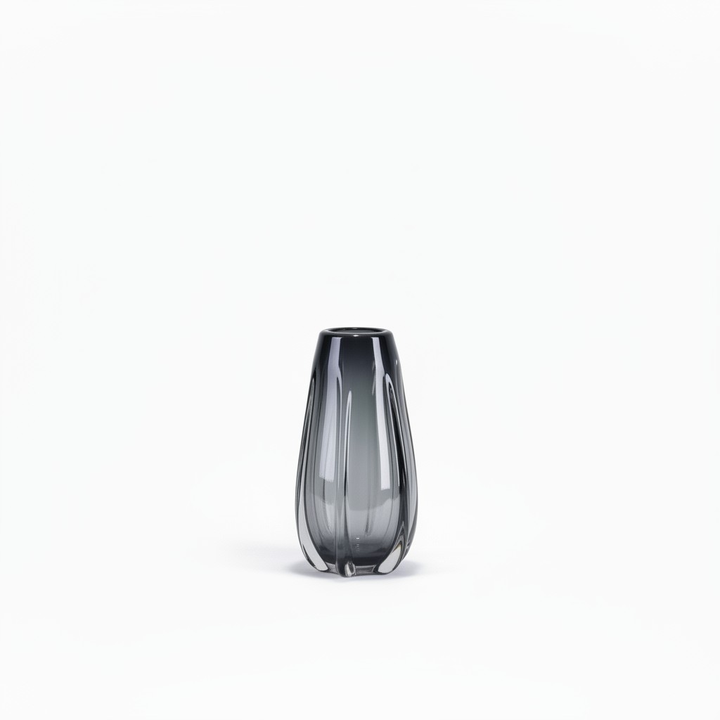 Milano Glass Bottled Vase Small Grey