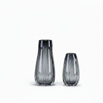 Milano Glass Bottled Vase Small Grey