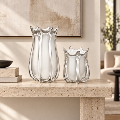 Milano Glass Vase Small White