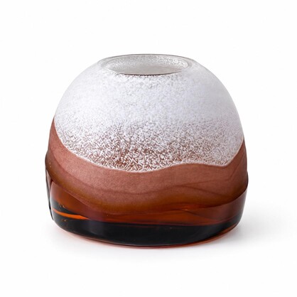 Milano Chocolate Brown White Glass Vase Small
