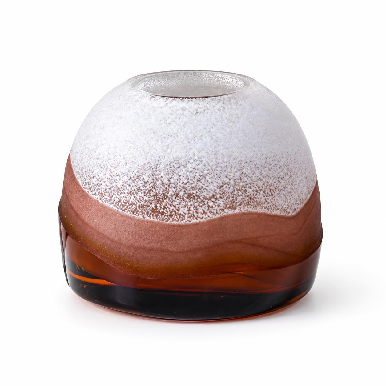 Milano Chocolate Brown White Glass Vase Small