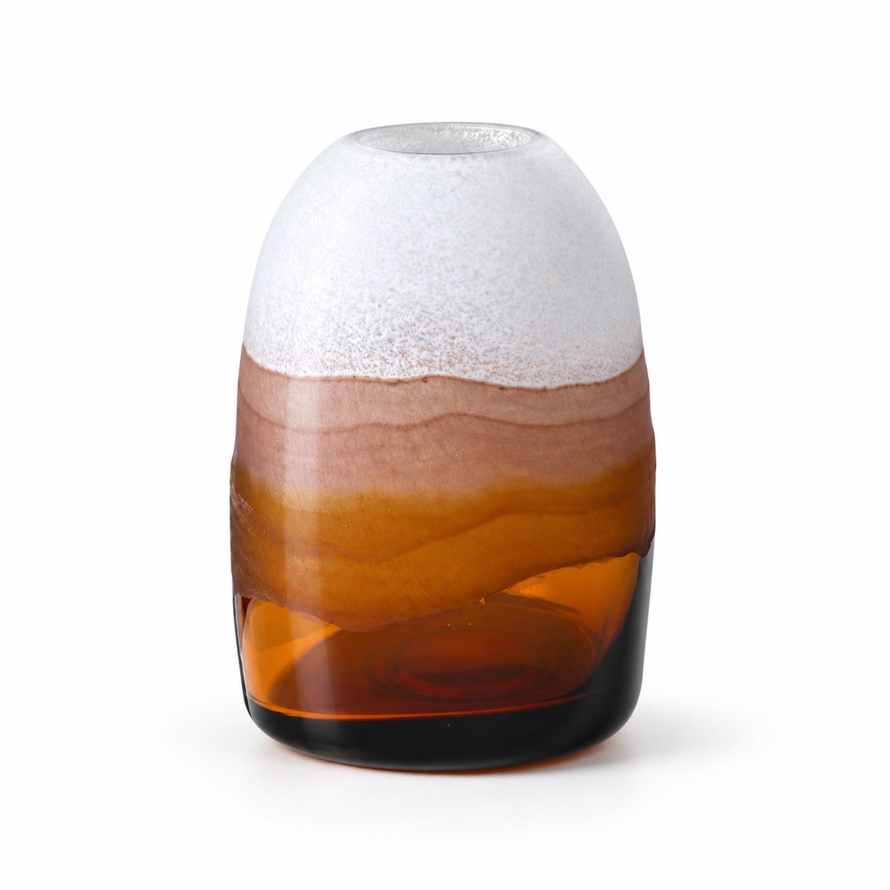 Milano Chocolate Brown White Glass Vase Large