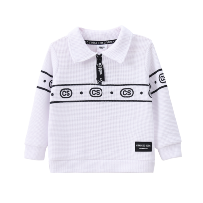 Alfie L/Sleeve Waffle Polo White 3-10 (7 pack)