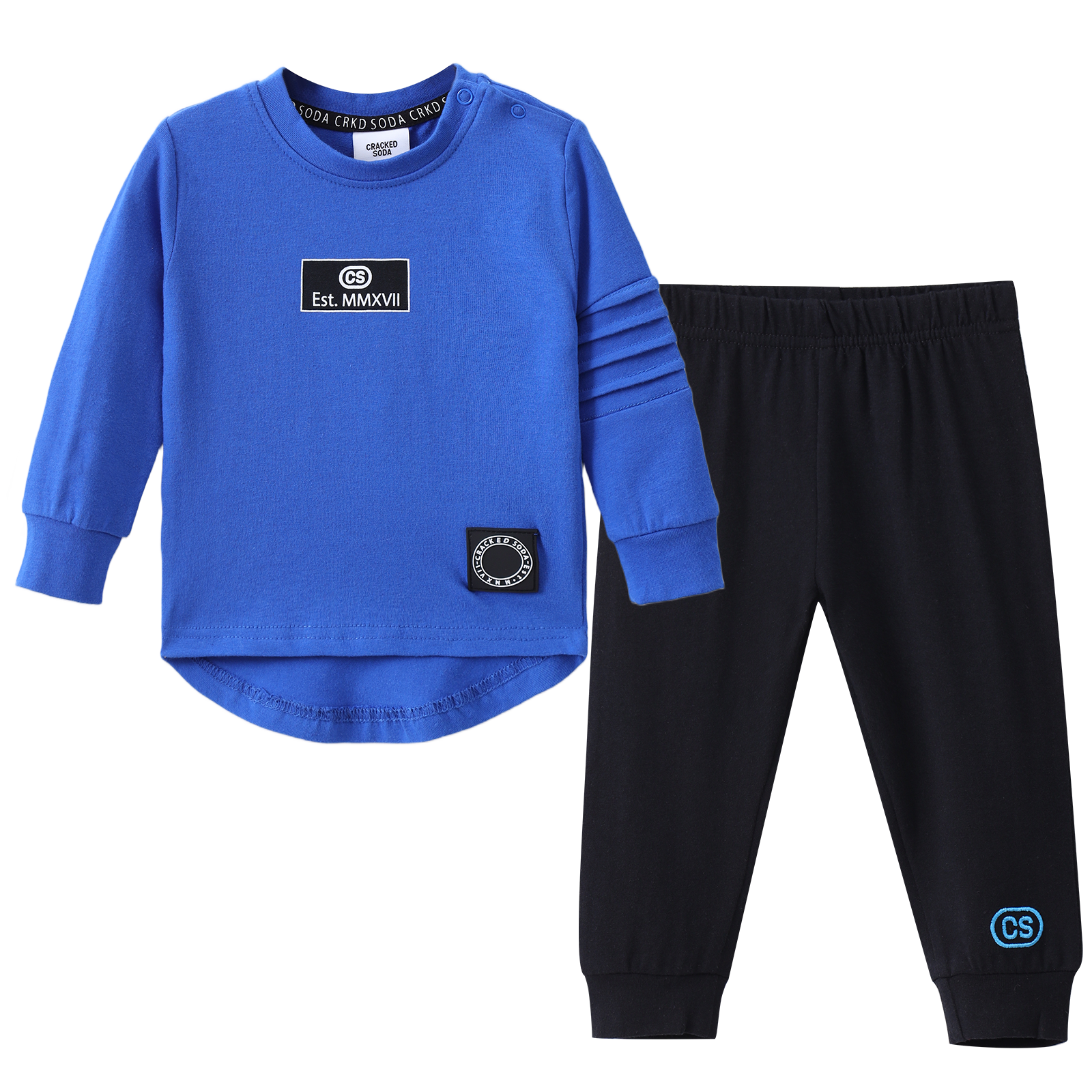 Harlan Detail Tee & Legging Set Electric Blue 000-2 (10 pack)