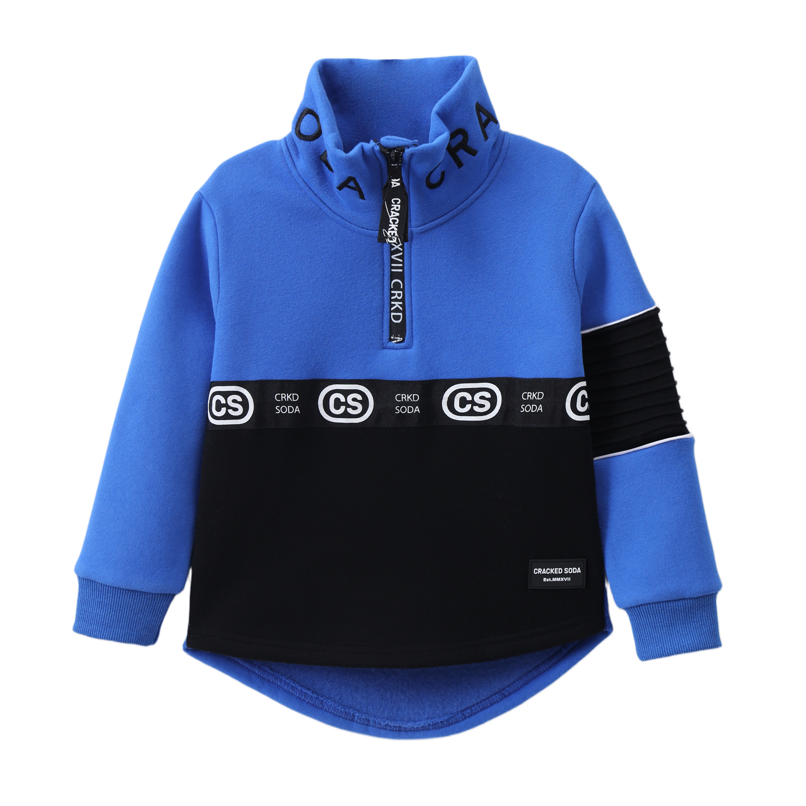Harlan Detailed Collar Crew Electric Blue 10-16 (6 pack)