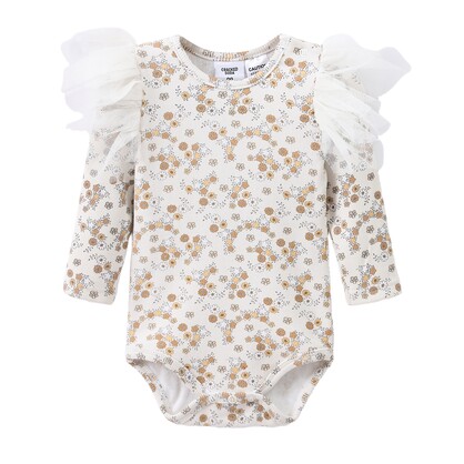Poppy Fleece Ribbed Bodysuit Floral 0000-2 (10 pack)