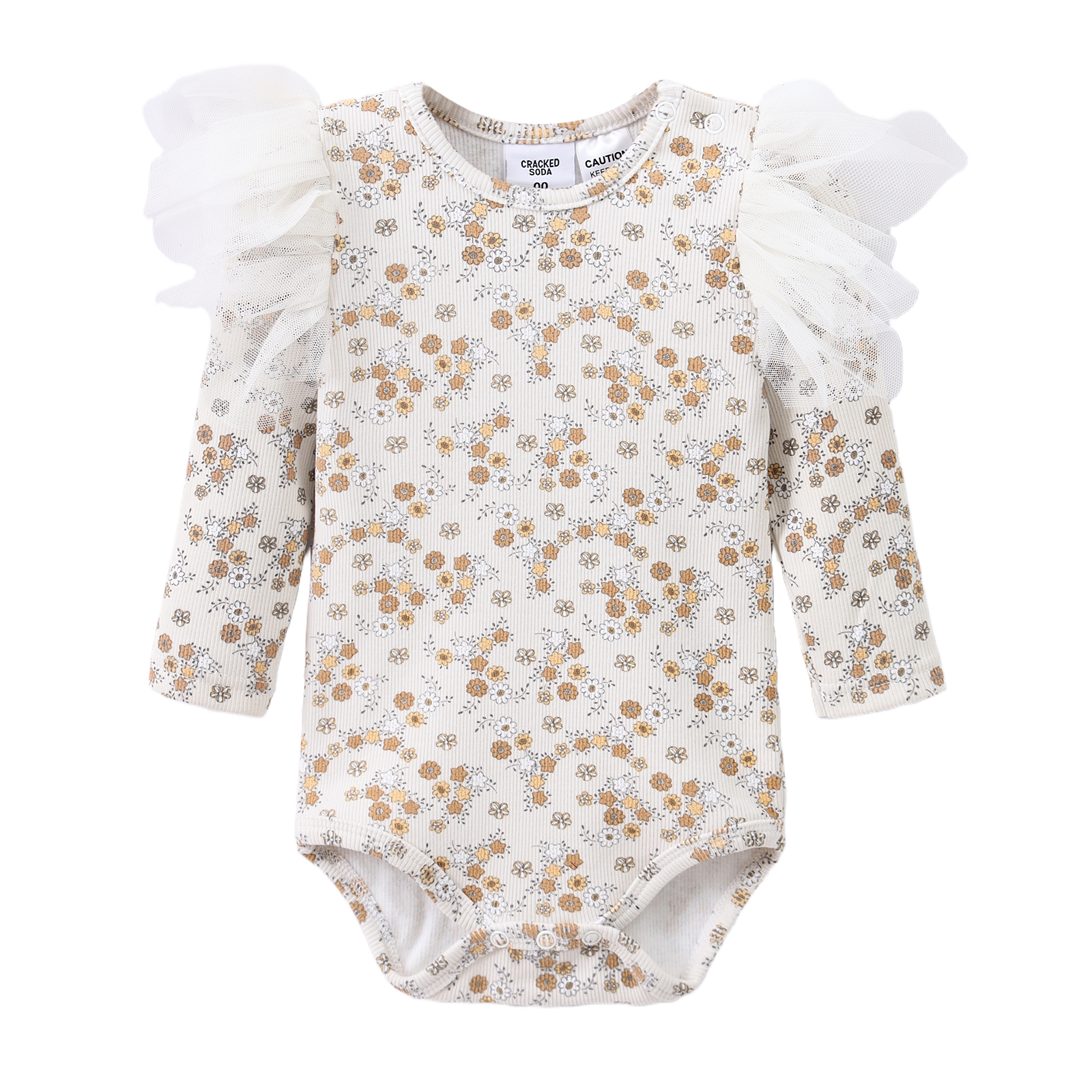 Poppy Fleece Ribbed Bodysuit Floral 0000-2 (10 pack)