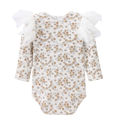 Poppy Fleece Ribbed Bodysuit Floral 0000-2 (10 pack)