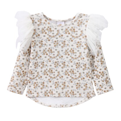 Poppy Fleece Ribbed Top Floral 3-8 (6 pack)