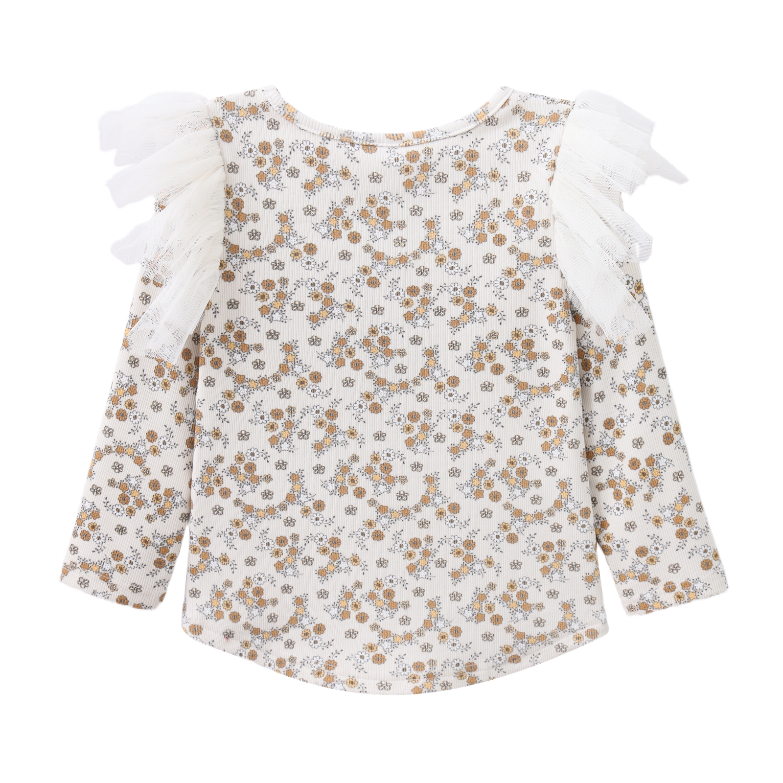 Poppy Fleece Ribbed Top Floral 3-8 (6 pack)