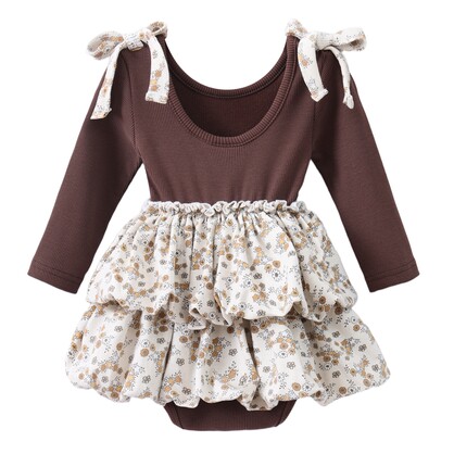 Poppy Fleece Ribbed Bodysuit Dress Biscuit 0000-2 (10 pack)