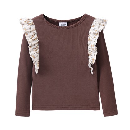 Poppy Fleece Ribbed Frill Top Biscuit 3-8 (6 pack)