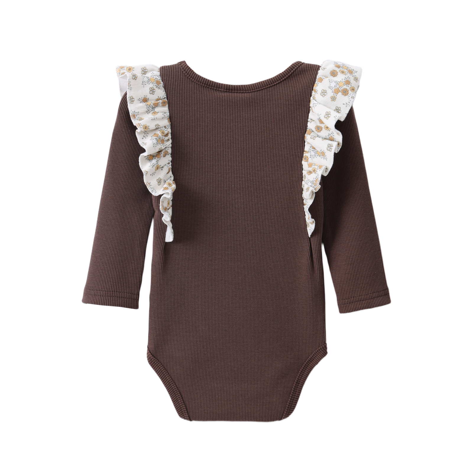 Poppy Fleece Ribbed Frill Bodysuit Biscuit 0000-2 (10 pack)