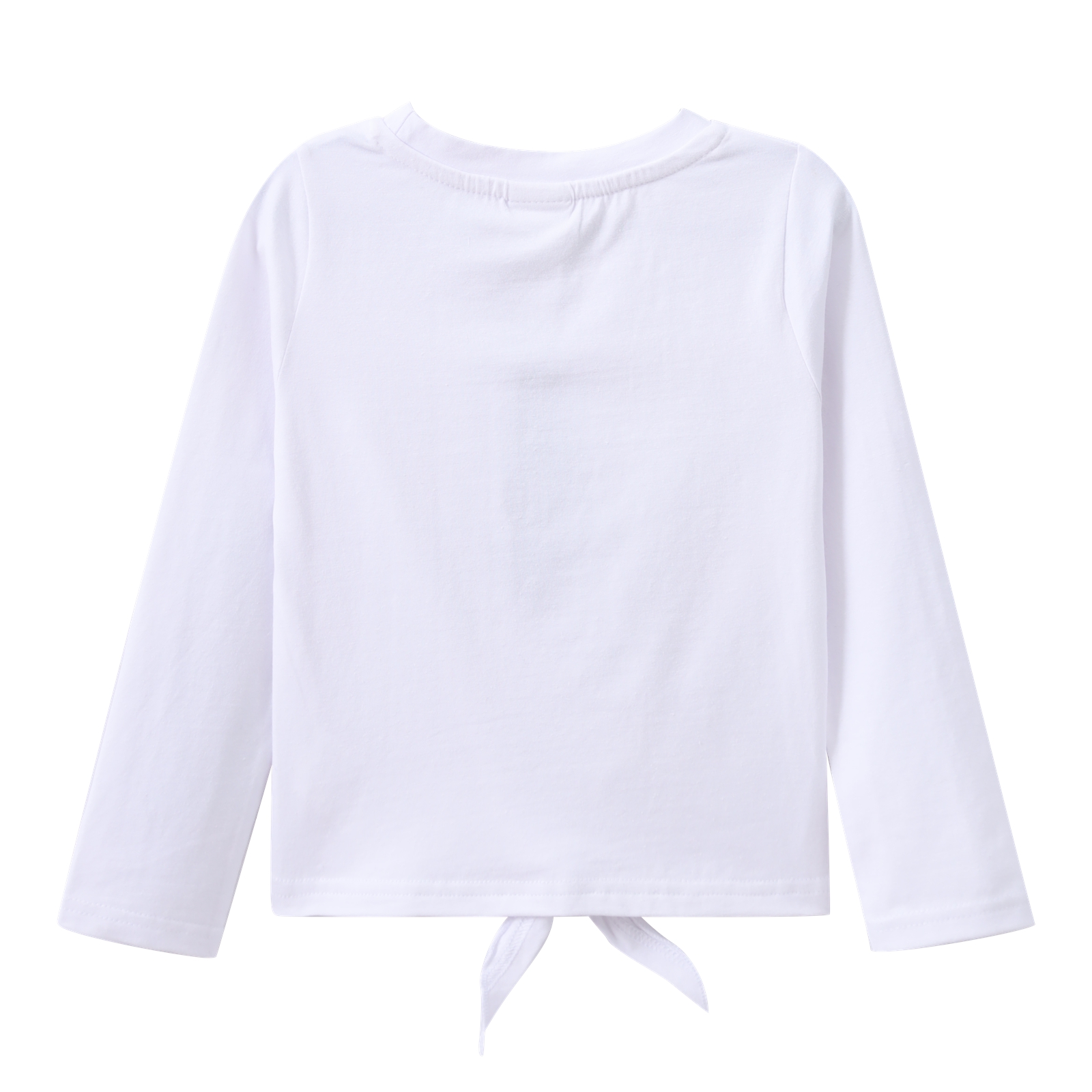Cleo Embossed Neck L/S Tie Top White 3-8 (6 pack)