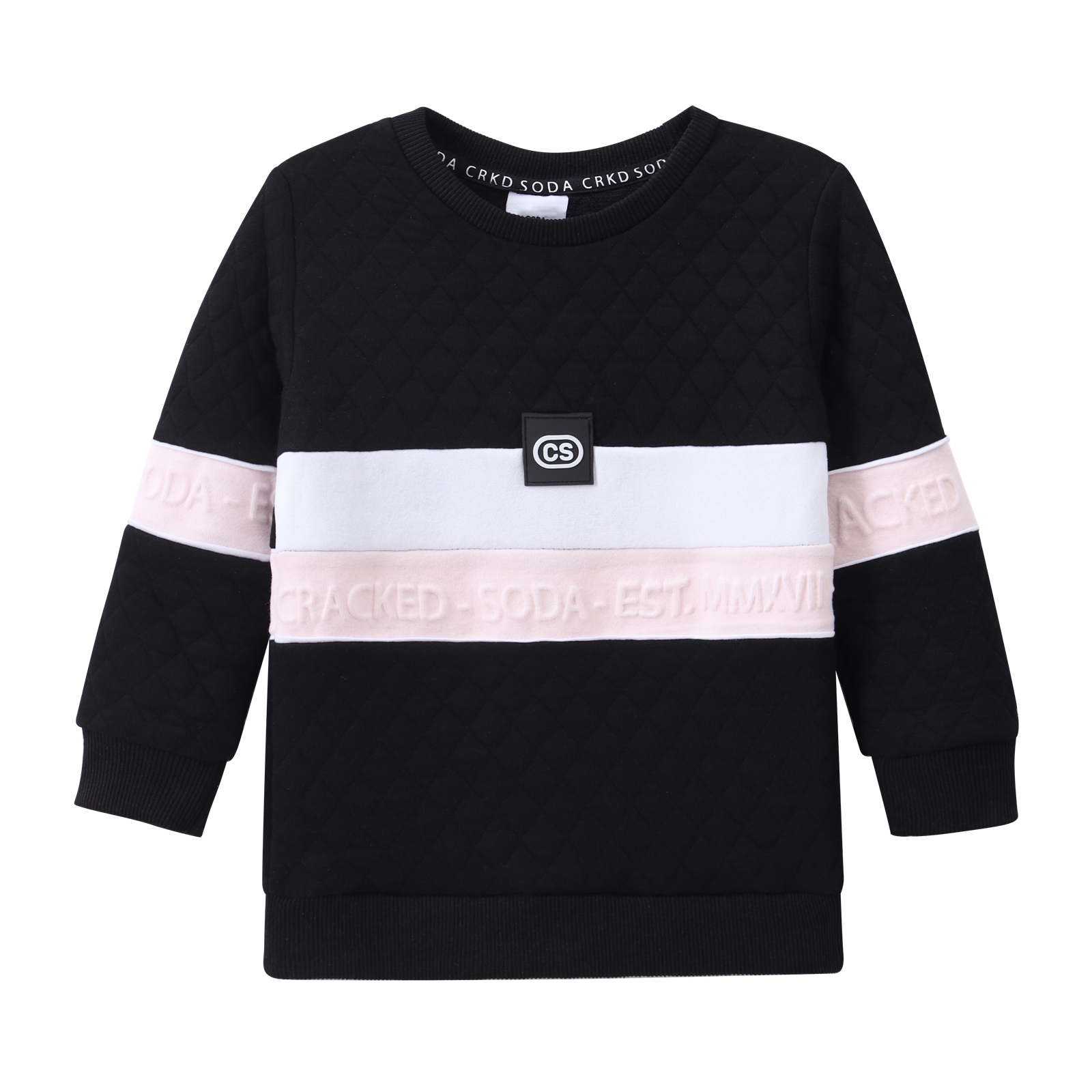 Cleo CS Embossed Crew Black 00-2 (6 pack)