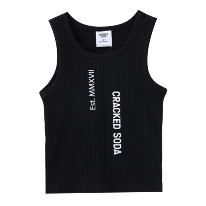 Jewel Detailed Tank Black 3-8 (6 pack)