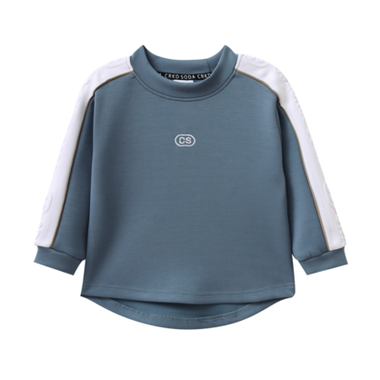 Elio Detailed Sleeve Sports Crew blue mirage 3-8 (6 pack)