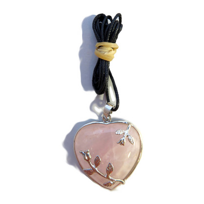 PS37 Rose Quartz Heart Pendant