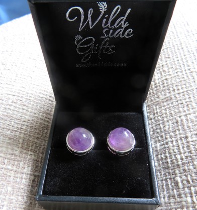 PS73 Amethyst Stud Earrings 10mm