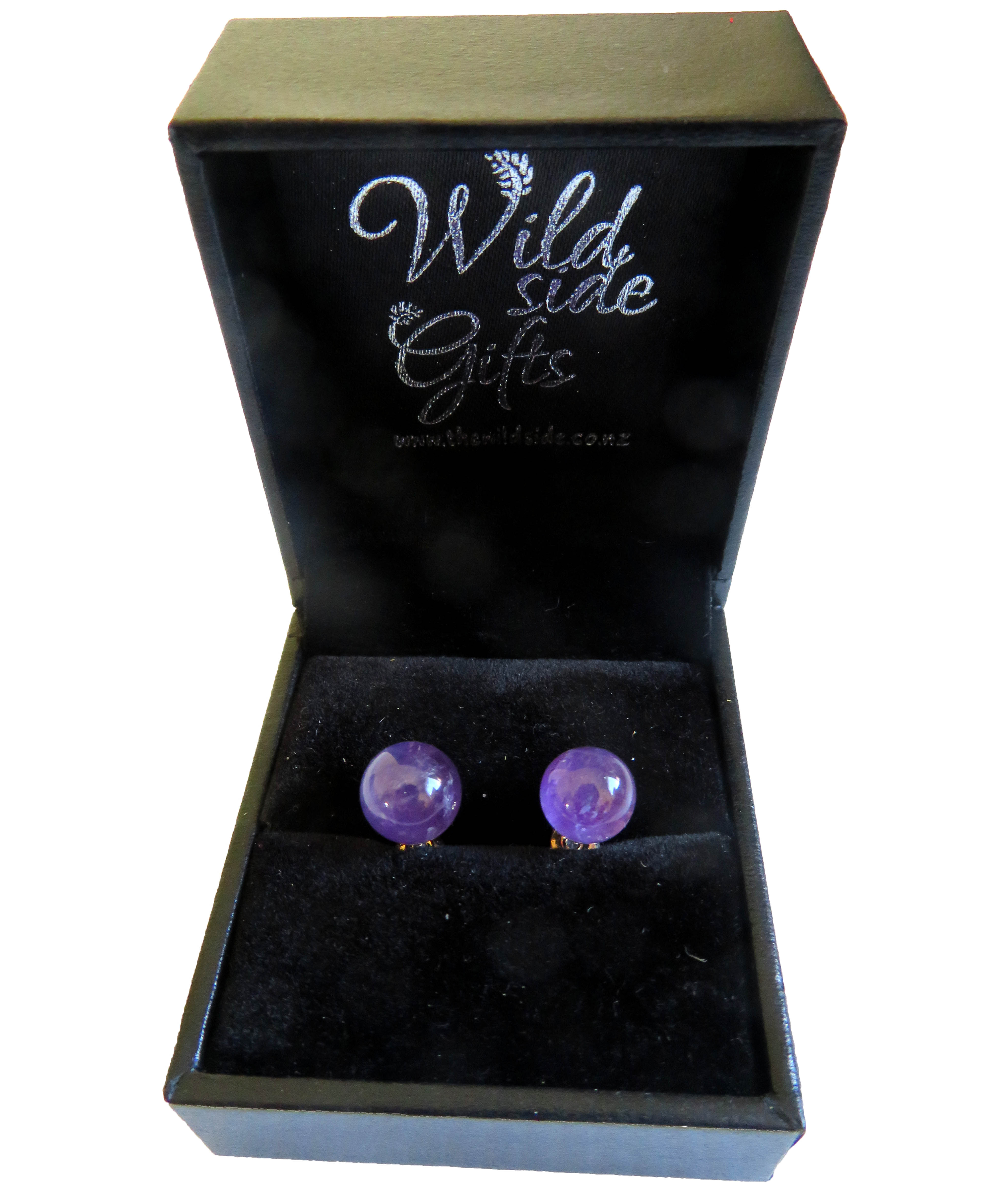 PS63 Amethyst Stud Earrings 8mm