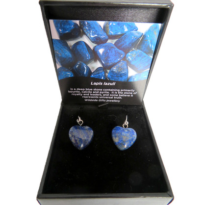 PS87 Small Lapis Lazuli Heart Earrings