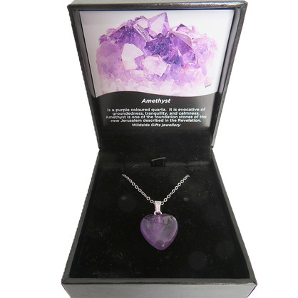 PS88 Small Amethyst Heart Pendant