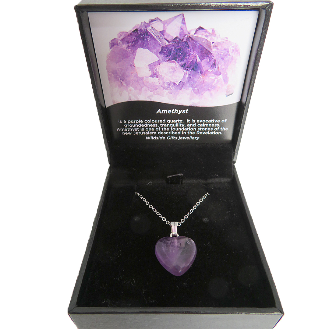 PS88 Small Amethyst Heart Pendant