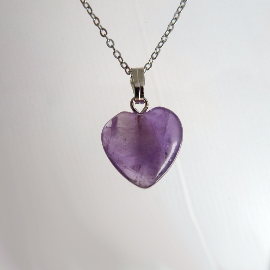 PS88 Small Amethyst Heart Pendant