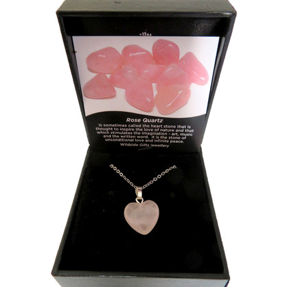 PS89 Small Rose Quartz Heart Pendant
