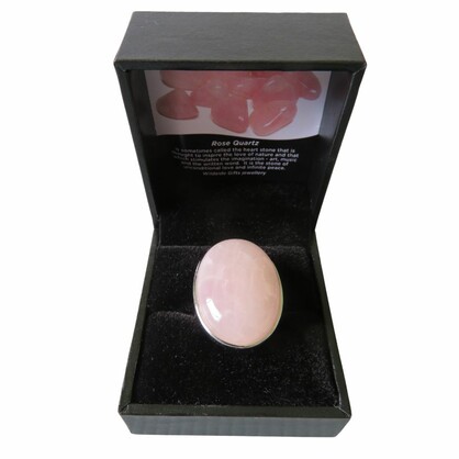 PS102 Rose Quartz Oval Ring