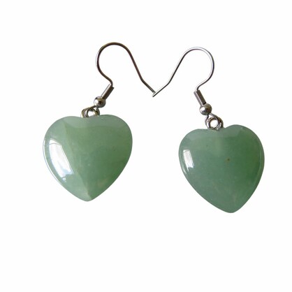 PS94 Large Aventurine Heart Earrings