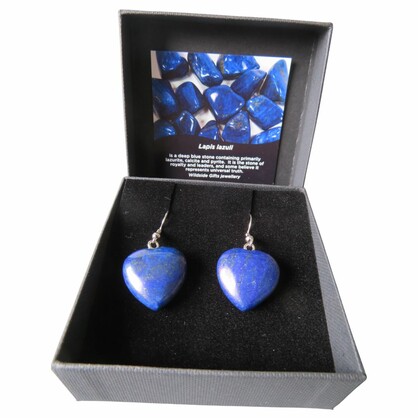 PS95 Large Lapis Lazuli Heart Earrings