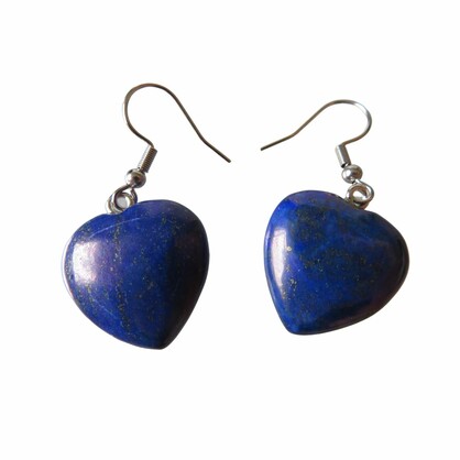 PS95 Large Lapis Lazuli Heart Earrings