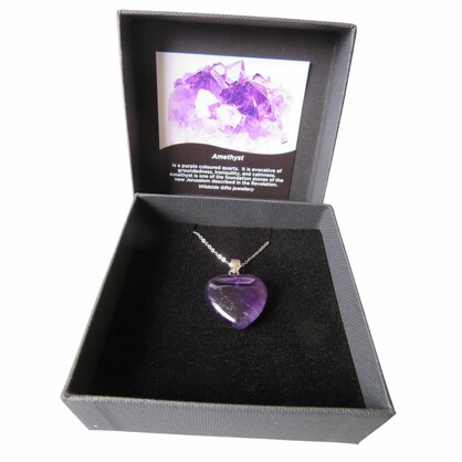 PS96 Large Amethyst Heart Pendant
