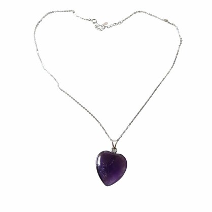 PS96 Large Amethyst Heart Pendant