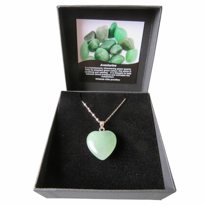 PS98 Large Aventurine Heart Pendant