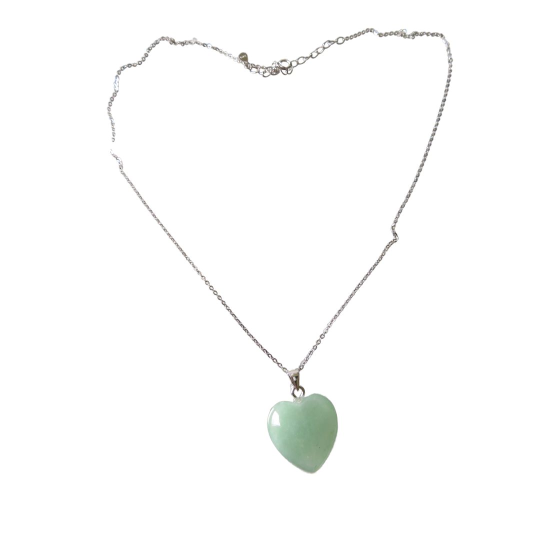 PS98 Large Aventurine Heart Pendant