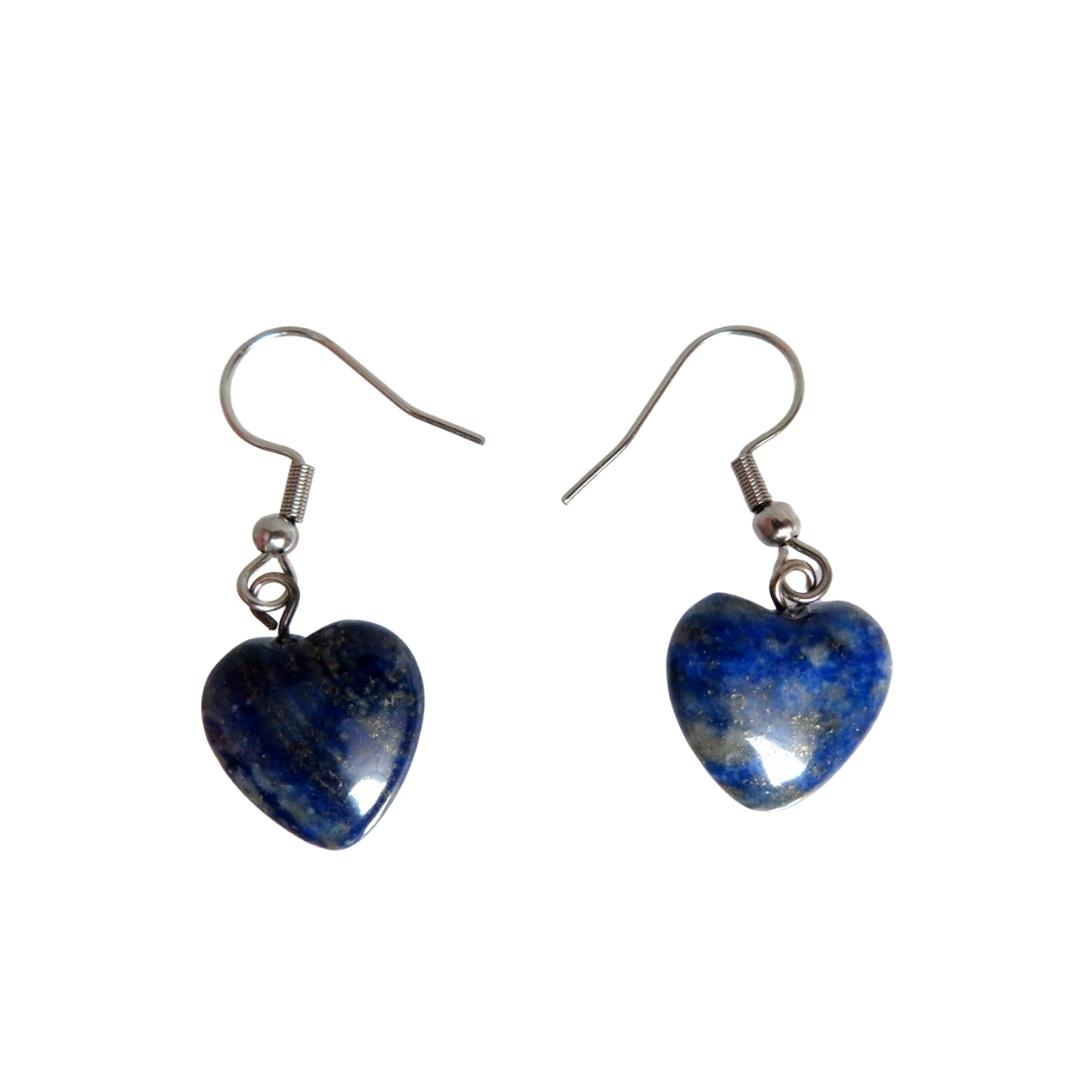 PS87 Small Lapis Lazuli Heart Earrings