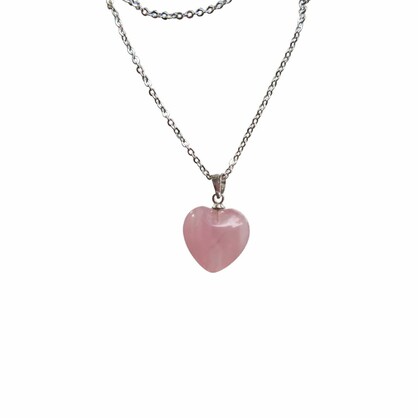 PS89 Small Rose Quartz Heart Pendant
