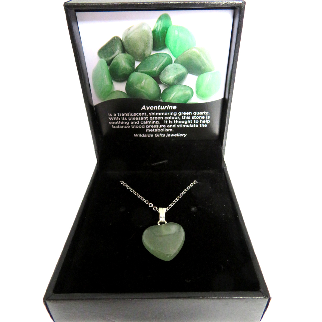 PS90 Small Aventurine Heart Pendant