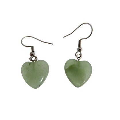 PS86 Small Aventurine Heart Earrings