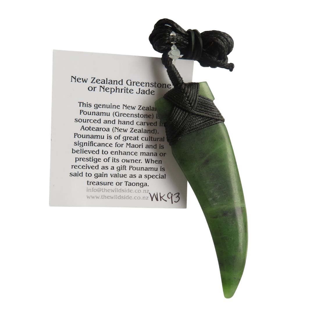 WK93 Whale Tooth Pounamu Pendant 80mm