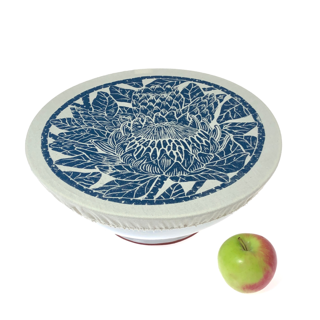 Dish and Bowl Cover Large Protea Print | your salad bowl cover
