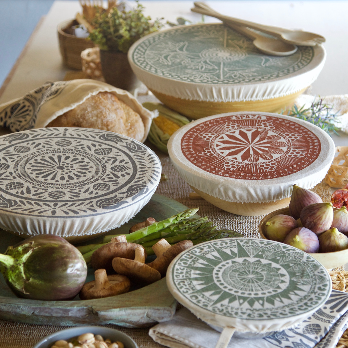Dish and Bowl Cover set of 4 - Safari Print