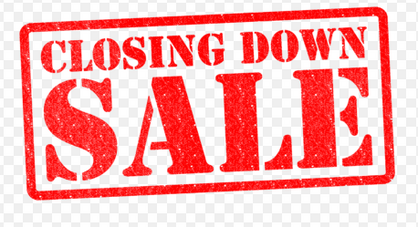 CLOSING DOWN SALE    25% - 60% OFF as Marked