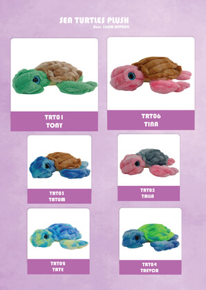 24 ASSORTED PLUSH TURTLE PACK