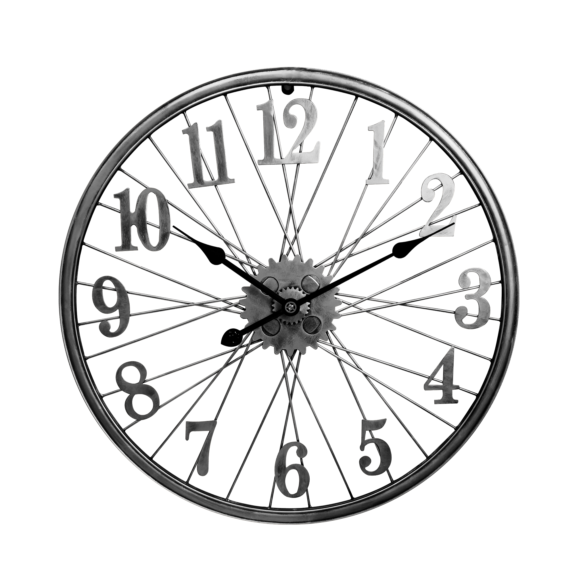 Bike Wheel Clock Silver 50% Disc